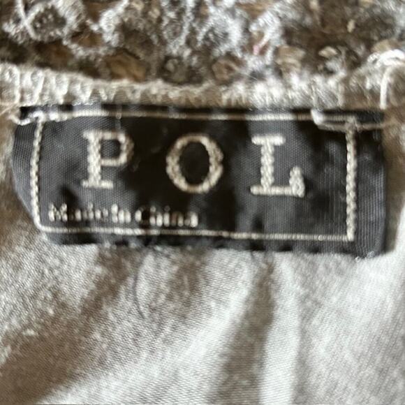 Pol Textured Slate Long-Sleeve Midi Dress – Boho Chic, size Medium - Picture 5 of 7